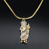 2024 New fashion St. Jude Tadao necklace Zircon copper religious pendant necklace temperament everything with stainless steel cl
