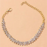 2pcs Shining Cubic Zirconia Chain Anklet for Women Fashion Silver Color Ankle Bracelet Barefoot Sandals Foot Jewelry