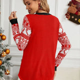 Y2k Style Women's Christmas Sweaters 3d Cartoon Cat Knitted Jumper Full Sleeve O Neck Soft Loose Knitwear Xmas Look Pullover Top