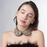 Pearl Beaded Lace Trim Collar Ribbons Women Necklace Wedding Jewelry for Clothes Dress  Beads Crystal Collar Wedding Jewelry