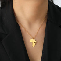 EUEAVAN 1pc Africa Berbers Symbol Map Stainless Steel Pendant for Necklace African Kabyle Berber Jewelry Making Supplies DIY