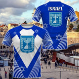Israel Flag Men's T-shirt 3D Print Israelis National Emblem T Shirt For Men Short-sleeved Oversized Sports Male Clothing Tops