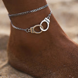 SUMENG New Boho Style Star Multilayer Foot Chain Handcuffs Anklet Bracelet For Women 2024 Fashion Beach Jewelry