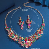 3PC Women's Wedding Season Fashion Luxury Flower Necklace Earrings Jewelry Set Suitable for Wedding Parties and Festival Gifts