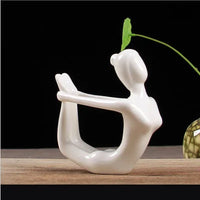 ERMAKOVA 12 Styles Abstract Art Ceramic Yoga Poses Figurine Porcelain Lady Figure Statue Home Yoga Studio Decor Ornament