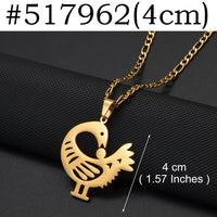 Anniyo African Ancient Symbols Gye African Ancient Pendant Necklaces for Women Men Stainless Steel Jewelry #517962