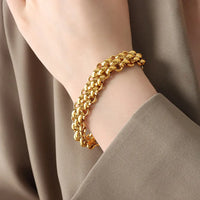 Stainless Steel Crawler Necklace Bracelet For Women 18k Gold Plated Imitation Pearl Tassel Charm Women's Necklaces Bracelets Set