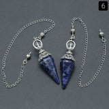Natural Stone Crystal Reiki Pendulum Rose Quartz Amethysts Hexagonal Cone Shape Charm for Jewelry Making Necklace Accessories