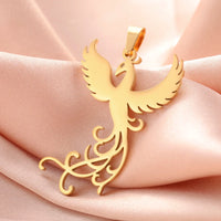 EUEAVAN 5pcs Phoenix Stainless Steel Pendant Fire Bird Hummingbird Charms Lucky Necklace Earrings Jewelry Making Supplies DIY