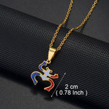 Anniyo(1Piece)Puerto Rico Map Flowers Masks Traditional Symbol PR Frog Necklaces For Women Girls Stainless Steel Jewelry #520462