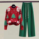 Women's Sweater New Christmas Tree Snow Youthful woman Clothes Long Sleeve Tops Blouse O-neck Sweatshirts Y2K Knitwear All-match