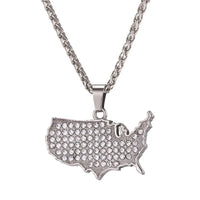 Multiple Countries Map Pendant Necklaces for Woman Man Gold Color IN USA HT ML MU CM PL UAE Africa CZ Map Unisex Jewelry Gift