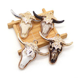 Retro Bull Head Shape Resin Pendants Golden Edge Parcel Design Charms Accessory 1 Pc For DIY Making Trendy Necklace Jewelry Gift