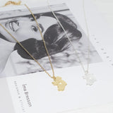 Irish National Heart Hollow Drawn Map Pendant Necklace