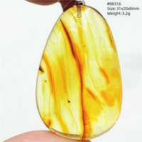Natural Insect Amber Water Drop Pendant Flower Yellow Amber Insect Necklace Baltic Women Men Jewelry Stone AAAAAAA