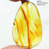 Natural Insect Amber Water Drop Pendant Flower Yellow Amber Insect Necklace Baltic Women Men Jewelry Stone AAAAAAA
