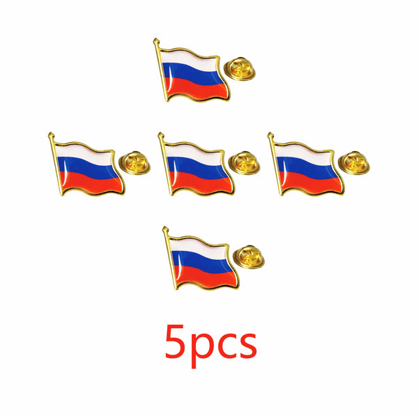 Russia Flag Lapel Pin Enamel Metal, Patriotic Badge Tricolor Souvenir Gift for Men Women | Wholesale 5/10/50/100pcs