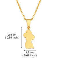 Anniyo 2.5CM Guyana Map Charms Pendant Necklaces For Women Girls Stainless Steel Jewelry #004162