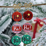 2pcs Christmas sparkling earrings, resin inlay, cartoon style party pendant earrings, used for holiday celebrations