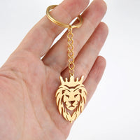 2024 New fashion cut titanium steel chain keychain Lion King Pendant Hip Hop punk style stainless steel animal keychain