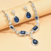 Ladies' fashionable design, geometric necklace, earrings, jewelry set suitable for weddings, gatherings, holidays, gifts