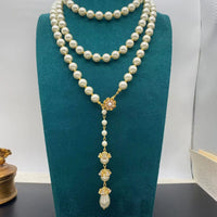 Luxury Vintage Baroque long pearl fringe necklace French delicate elegant colorful rhinestones wedding party jewelry accessories