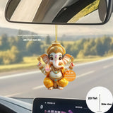 Cute Garnesh Pendant Keychain Retro Ganish 2D Flat Acrylic Ornament Charm Hanging Decoration for Car Bag Festive Home Party Gift