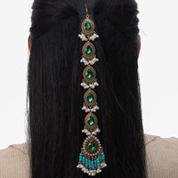 Vintage Hair Accessories For Women Crystal Simulated Pearl Beads Tassel Head Chain Ethnic Handmade Women's Hair Accesories