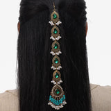 Vintage Hair Accessories For Women Crystal Simulated Pearl Beads Tassel Head Chain Ethnic Handmade Women's Hair Accesories