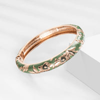 Cloisonne Bracelet For Women Floral Viking Bangle On Hand Enamel Women's Bracelets Green Hawaiian India African Jewelry Alloy