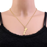 Stylish stainless steel Moroccan map with city pendant necklace lovers style style style personality collarbone chain accessorie