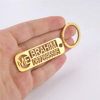 My Shape Custom Name Phone Number Keychain for Car Anti-lost Keyrings Personalized Name Keyholder Stainless Steel Jewelry Gifts