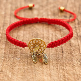 Handmade Red Rope Braided Bracelet Stainless Steel Tibetan Buddhist Lucky Charm Bracelets & Bangles For Women Men Gift