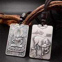 Twelve Zodiac Tiger Dragon Necklace For Men Jewelry Retro Patron Buddha Pendant Male Lucky Blessing Anniversary Accessories