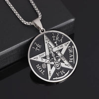 Exquisite Stainless Steel Pattern Witch Knot Pendant Necklace Celtic Knot Lucky Jewelry Christmas Gift for Friends and Family
