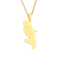 2024 new fashion stainless steel French Martinique map with city pendant necklace temperament everything collarbone chain birthd