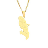 2024 new fashion stainless steel French Martinique map with city pendant necklace temperament everything collarbone chain birthd