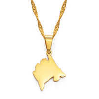 Anniyo Mini Montenegro Map Pendant Necklaces for Women Girls Small Size Jewelry Stainless Steel Necklaces #149521