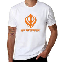 Raj Karega Khalsa T-Shirt plus size tops plain vintage clothes Short sleeve tee plain t shirts men