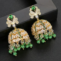 Gypsy Jewelry Retro Ethnic Indian Jhumka Crystal Small Bells Beads Drop Tassel Earrings Women Bohemian Statement Jhumki Tribal