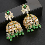 Gypsy Jewelry Retro Ethnic Indian Jhumka Crystal Small Bells Beads Drop Tassel Earrings Women Bohemian Statement Jhumki Tribal
