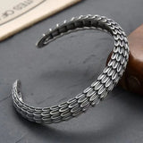 Personality Dragon Scale Bracelet Men's Trend Fashion Retro Chinese Style Reverse Scale Viper Opening Bangles Cuff Jewelry