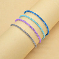4pcs/set Luminous Colorful Rice Bead Bracelet For Women Men Handmade Elastic Beaded Anklet Glow In The Dark Jewelry Beach Gifts