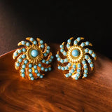 European And American Fashion Retro Niche Inlaid Stone Ear Clip Temperament Personality Necklace Collarbone Chain Set