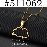 Anniyo Belarus Pendant Necklaces for Women Girls Stainless Steel Jewelry Gold Color and Silver Color #511062