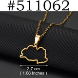 Anniyo Belarus Pendant Necklaces for Women Girls Stainless Steel Jewelry Gold Color and Silver Color #511062
