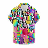Retro 80s 90s Hawaiian Shirts Men Clothing 3D Printed Short Sleeves Tops Cool Outdoor Lapel Blouse Y2k Summer Button Shirt