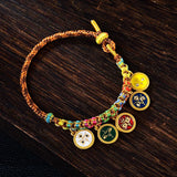 Handmade Tibetan Bracelet Woven Bracelet Tibetan Colorful Rope Handchain Five Way God of Wealth Bangle Adjustable Wristchain New