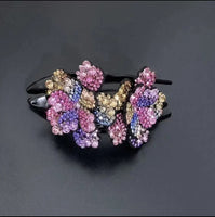Fashion Acrylic Zircon Flower Hairpin Hair Accessories For Women Retro Elegant Duck Mouth Clip Headwear Ethnic Girl Jewelry Gift