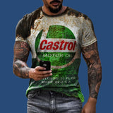 Castrol Men's T-Shirt 3D Graphics Texaco Car Oil Pullover Fashion Summer Casual Top Sweatshirt Men's Clothing Harajuku T-Shirt